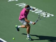 SHANGHAI, CHINA - OCTOBER 11:  David Ferrer of Spain in action against Feliciano  Lopez of Spain during second round of  ATP Shanghai Rolex Masters 2016 on Day 3 at Qi Zhong Tennis Centre on October 11, 2016 in Shanghai, China.  (Photo by Kevin Lee/Getty Images)